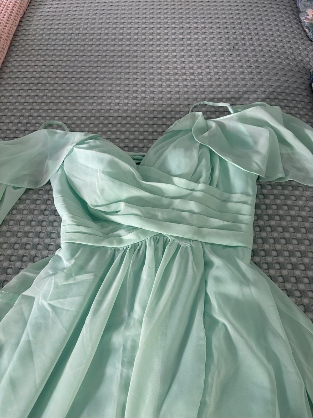 Maxi Mint Green Chiffon Party Dress